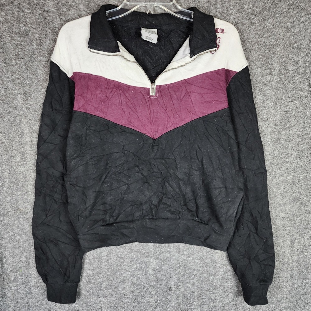 Gryffindor Harry Potter Pullover Small Black Colorblock Brave Quarter Zip EUC